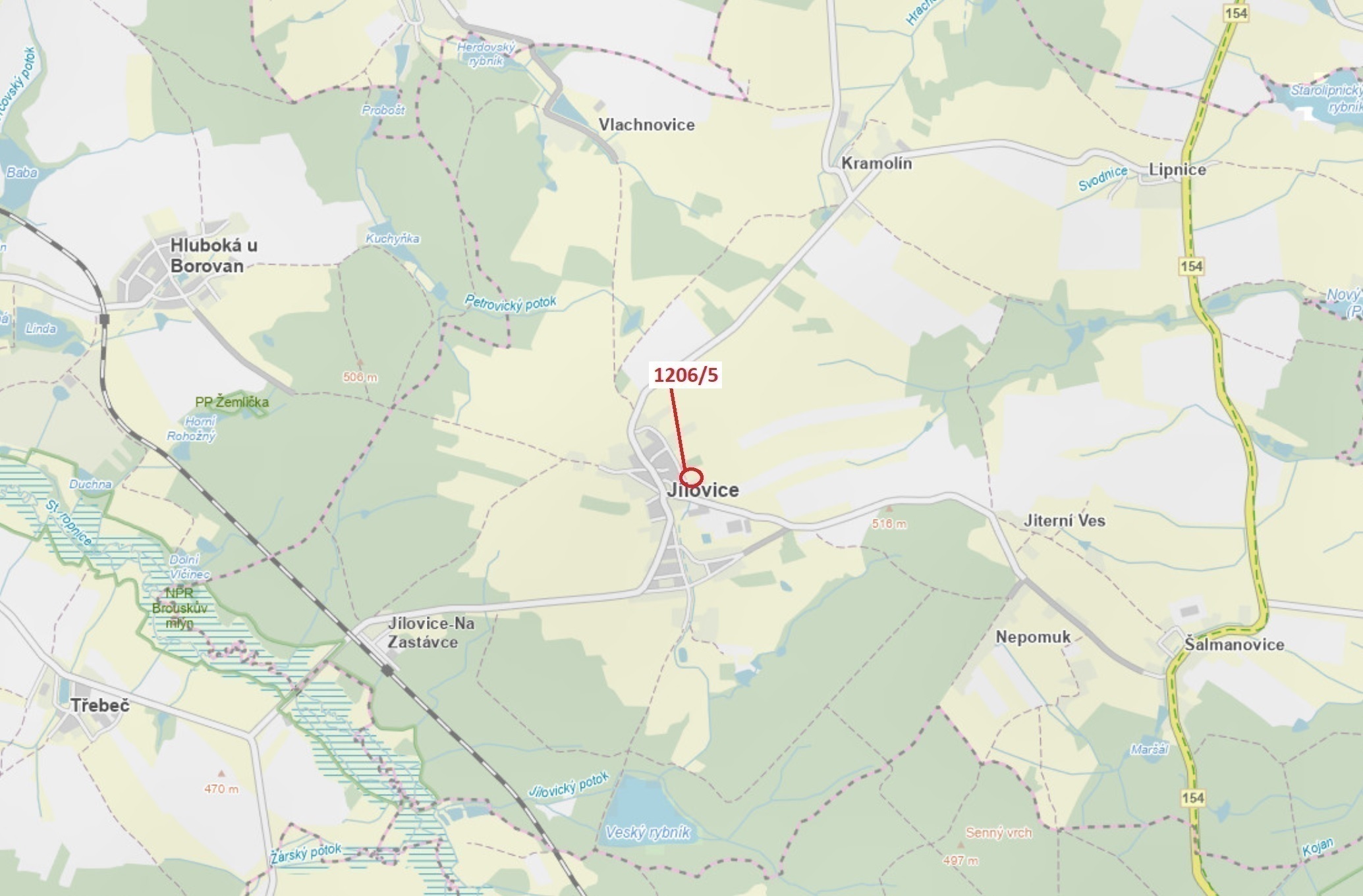 Zahrada o výměře 95 m2, podíl 1/1, katastrální území Jílovice u Trhových Svinů, obec Jílovice, obec 