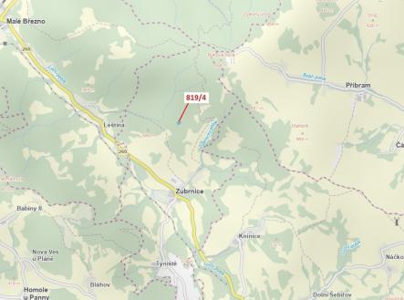 Prodej - pozemek, les, 2 875 m²