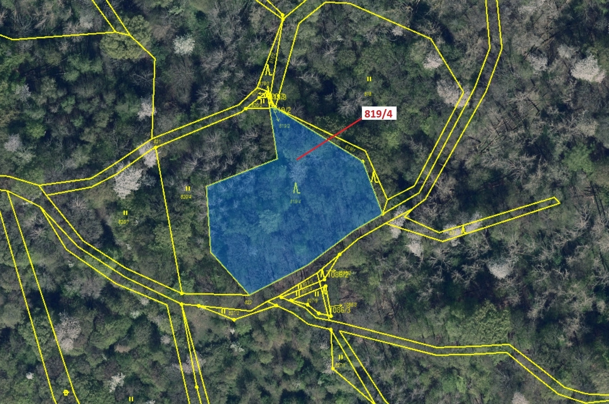 Lesní pozemek o výměře 2 875 m2, podíl  9/10, katastrální území Zubrnice, obec Zubrnice, obec s rozš