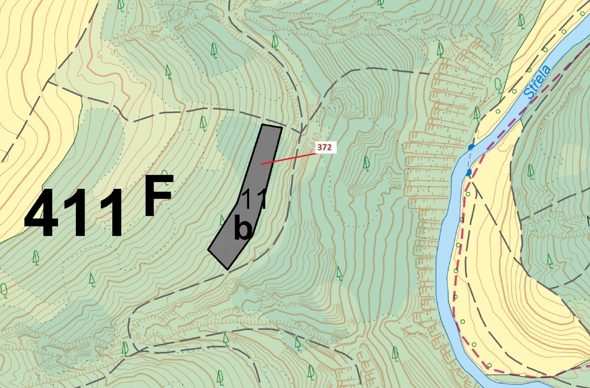 Lesní pozemek o výměře 3291 m2, podíl 1/1, katastrální území Vysočany u Manětína, obec Manětín, obec