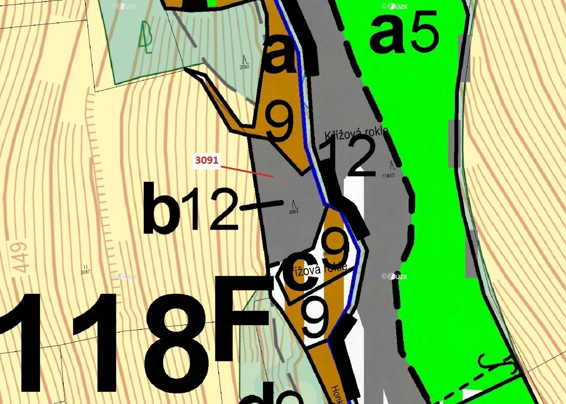 Lesní pozemek o výměře 1964 m2, podíl 1/1, katastrální území Benešov u Semil, obec Benešov u Semil, 