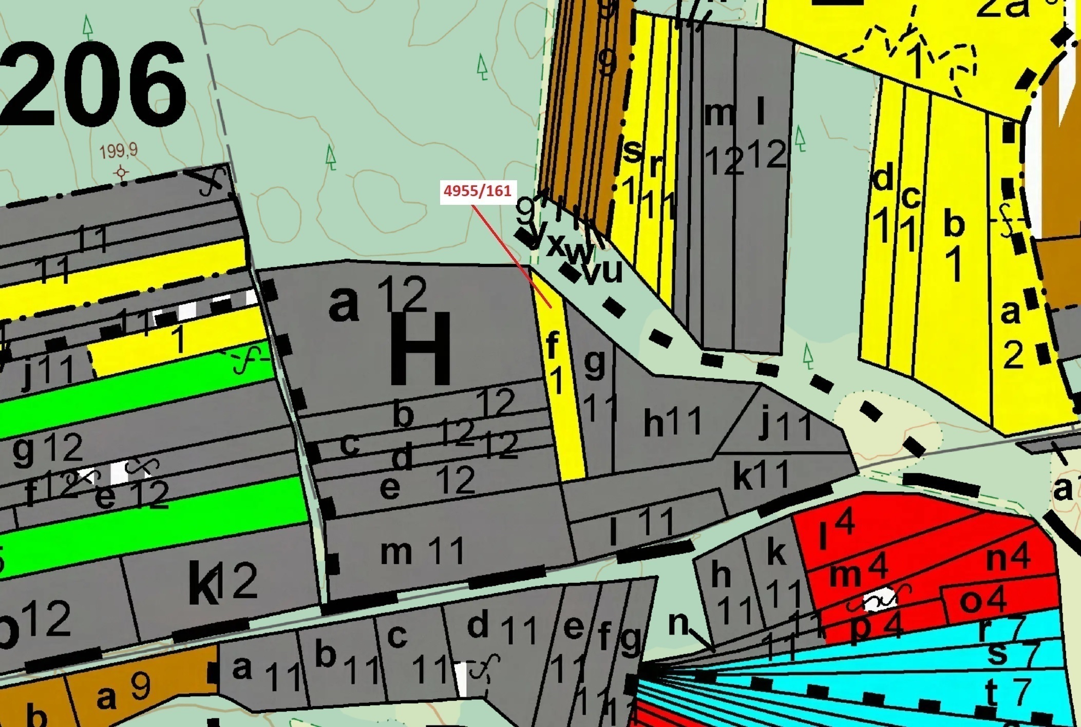 Lesní pozemek o výměře 1702 m2, podíl 1/1, katastrální území Vracov, obec Vracov, obec s rozšířenou 
