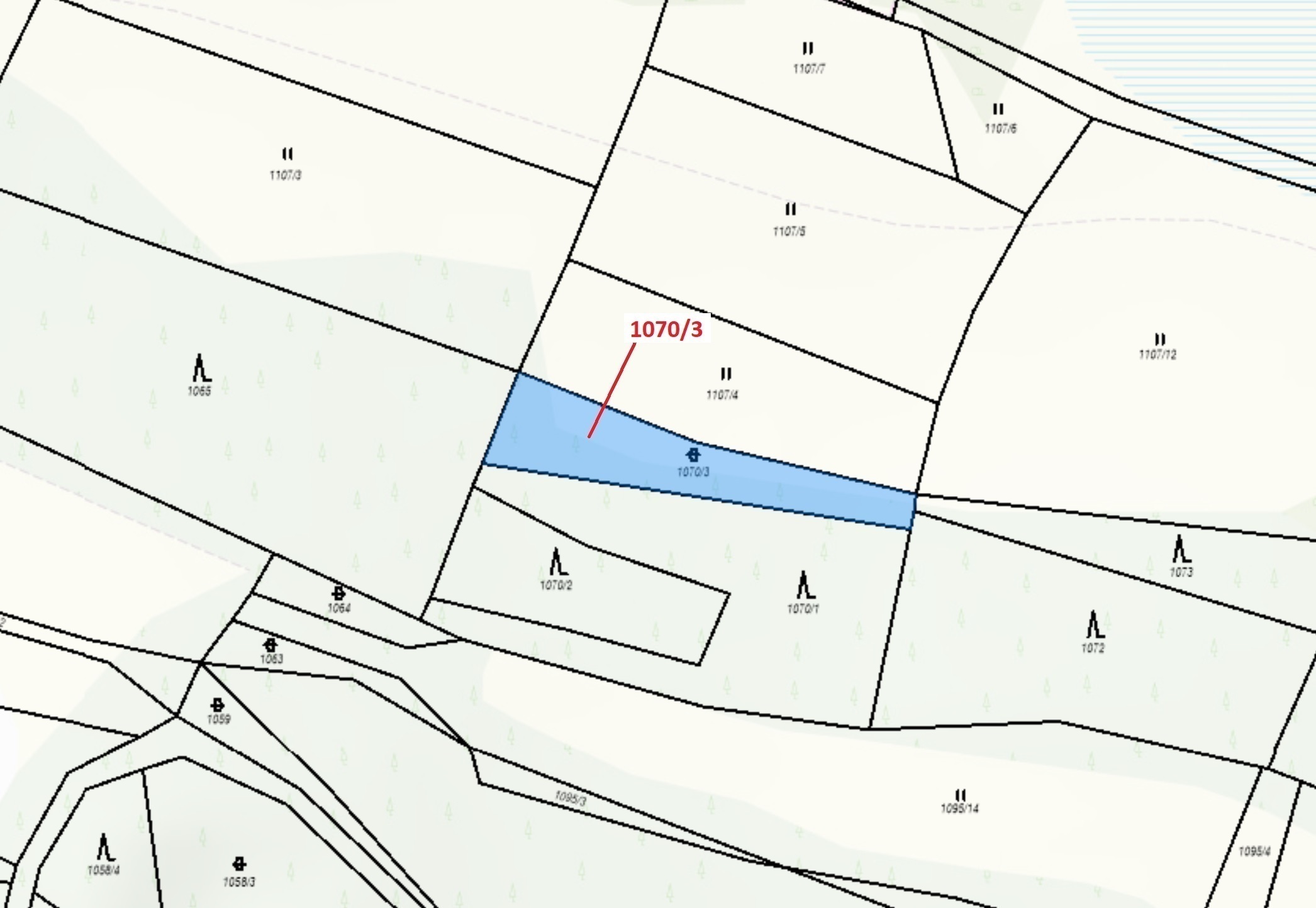 Ostatní plocha o výměře 631 m2, podíl 1/1, katastrální území Kněžnice, obec Kněžnice, obec s rozšíře