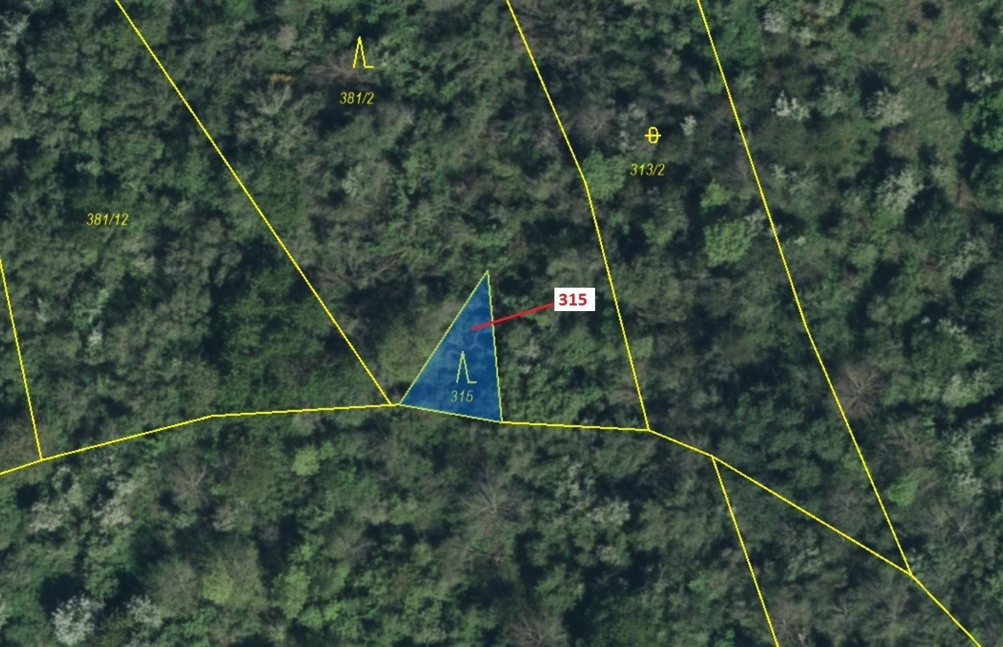 Lesní pozemek o výměře 129 m2, podíl 1/1, katastrální území Podhořany u Ronova, obec Podhořany u Ron