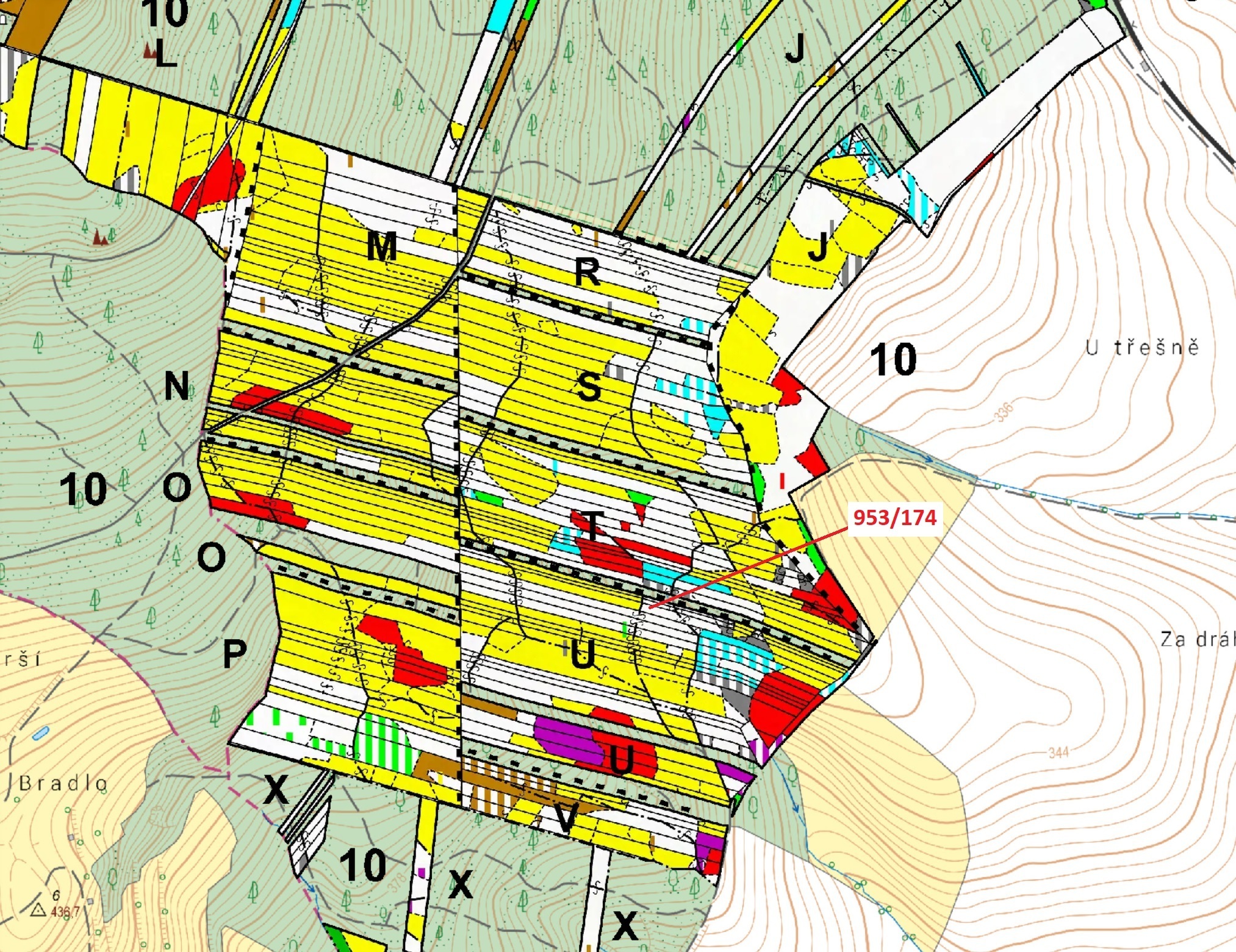 Lesní pozemek o výměře 6275 m2, podíl 1/1, katastrální území Nová Hradečná, obec Nová Hradečná, obec