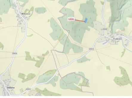 Prodej - pozemek, les, 1 462 m²