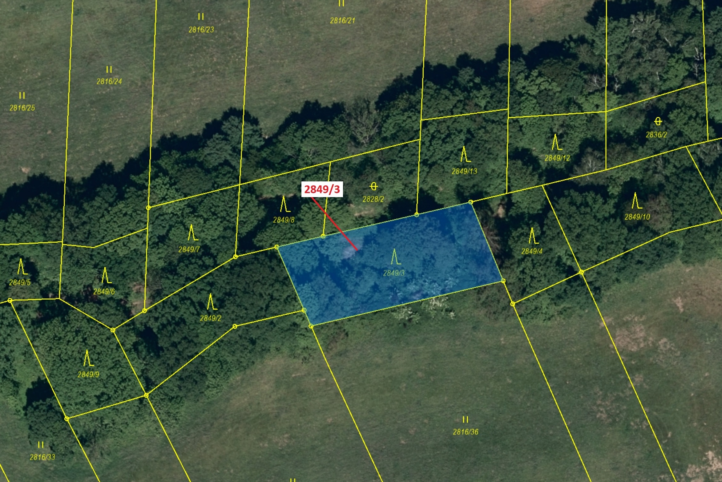 Lesní pozemek o výměře 1130 m2, podíl 1/1, katastrální území Píšť, obec Píšť, obec s rozšířenou půso