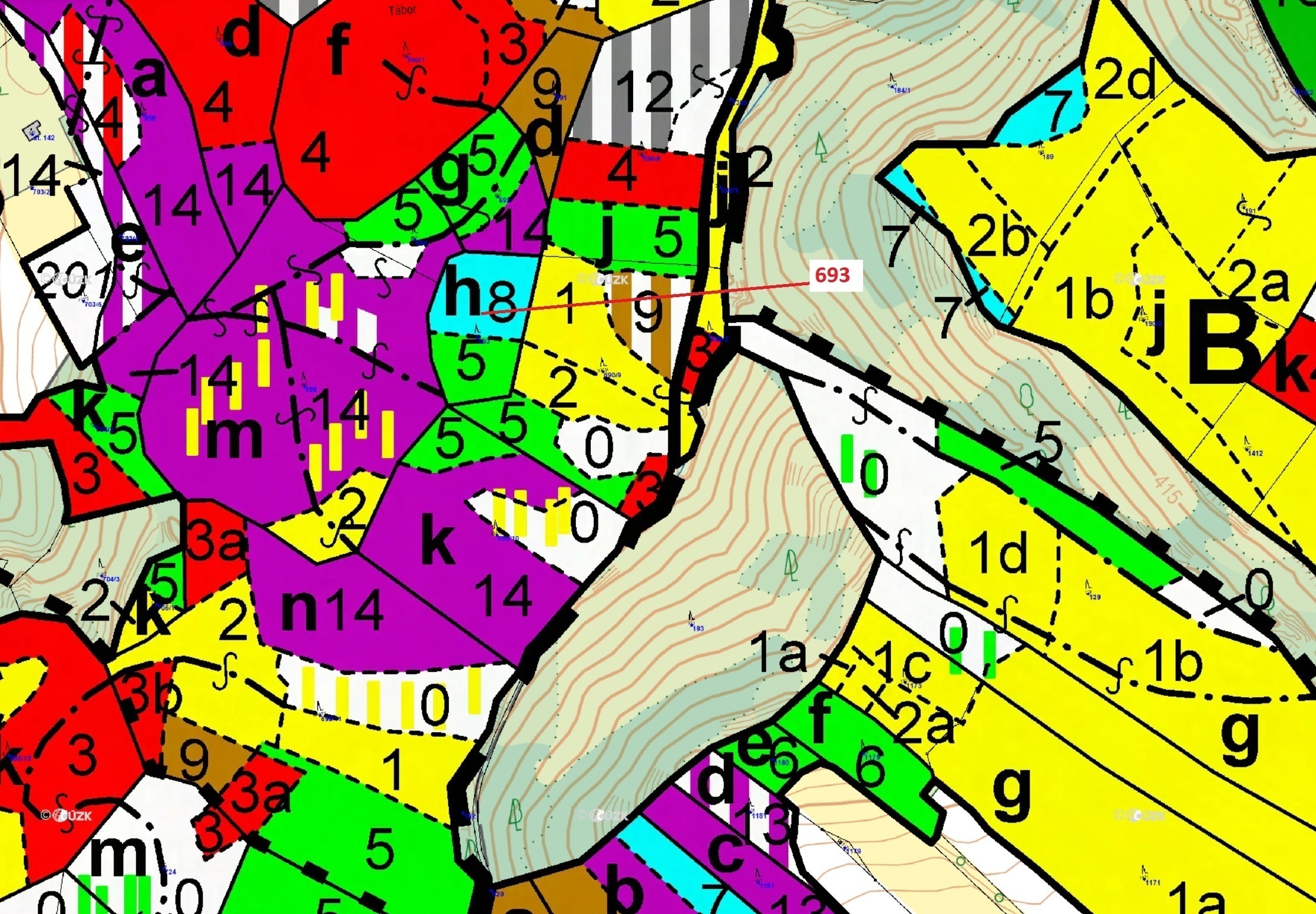 Lesní pozemek o výměře 2813 m2, podíl 1/1, katastrální území Žďárec, obec Žďárec, obec s rozšířenou 