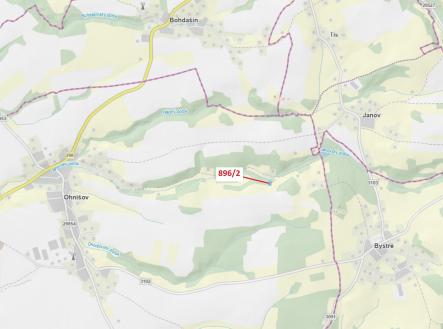 Prodej - pozemek, les, 978 m²