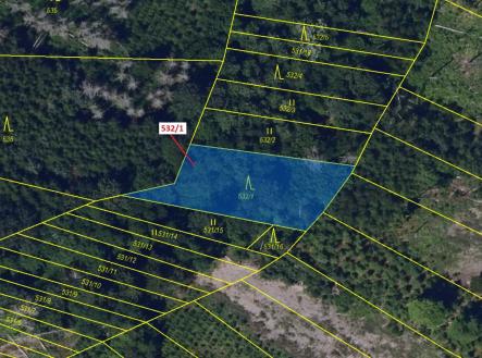 Prodej - pozemek, les, 870 m²