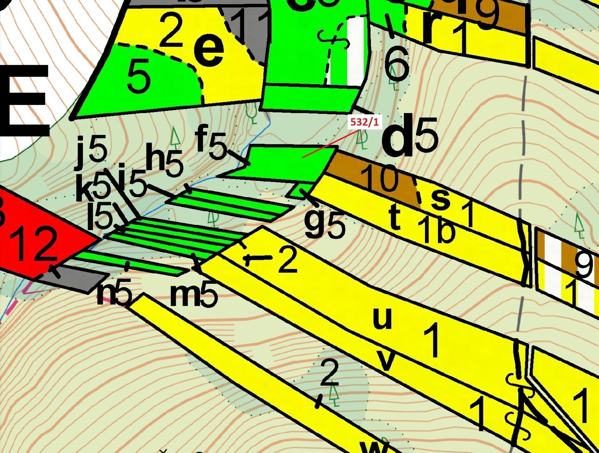 Lesní pozemek o výměře 870 m2, podíl 1/1, katastrální území Mírovka, obec Havlíčkův Brod, obec s roz