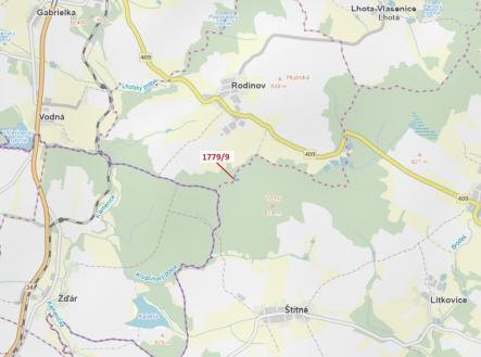 Prodej - pozemek, les, 1 388 m²