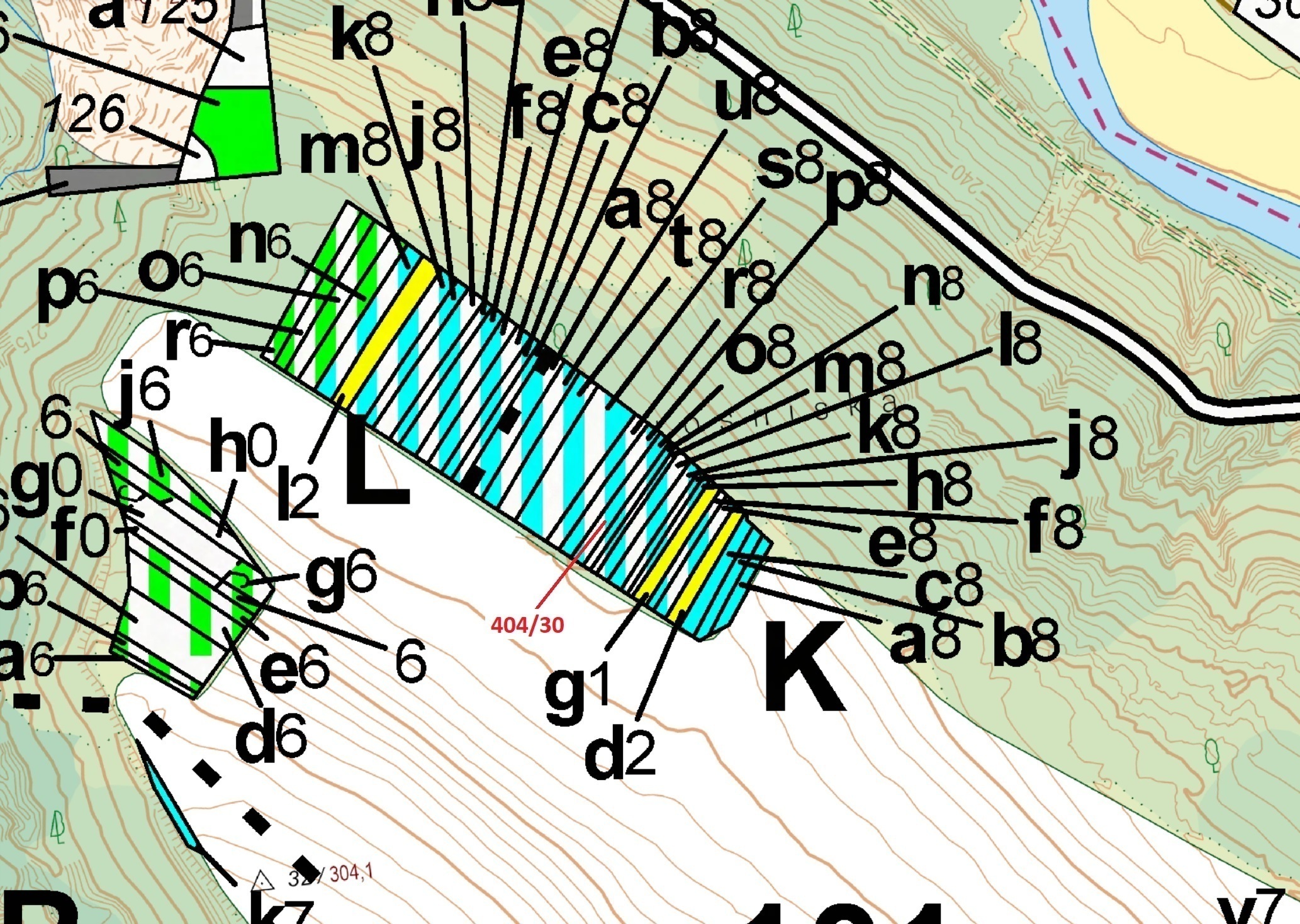Lesní pozemek o výměře 409 m2, podíl 1/1, katastrální území Hrubšice, obec Ivančice, obec s rozšířen