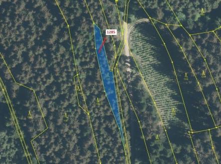 Prodej - pozemek, les, 849 m²