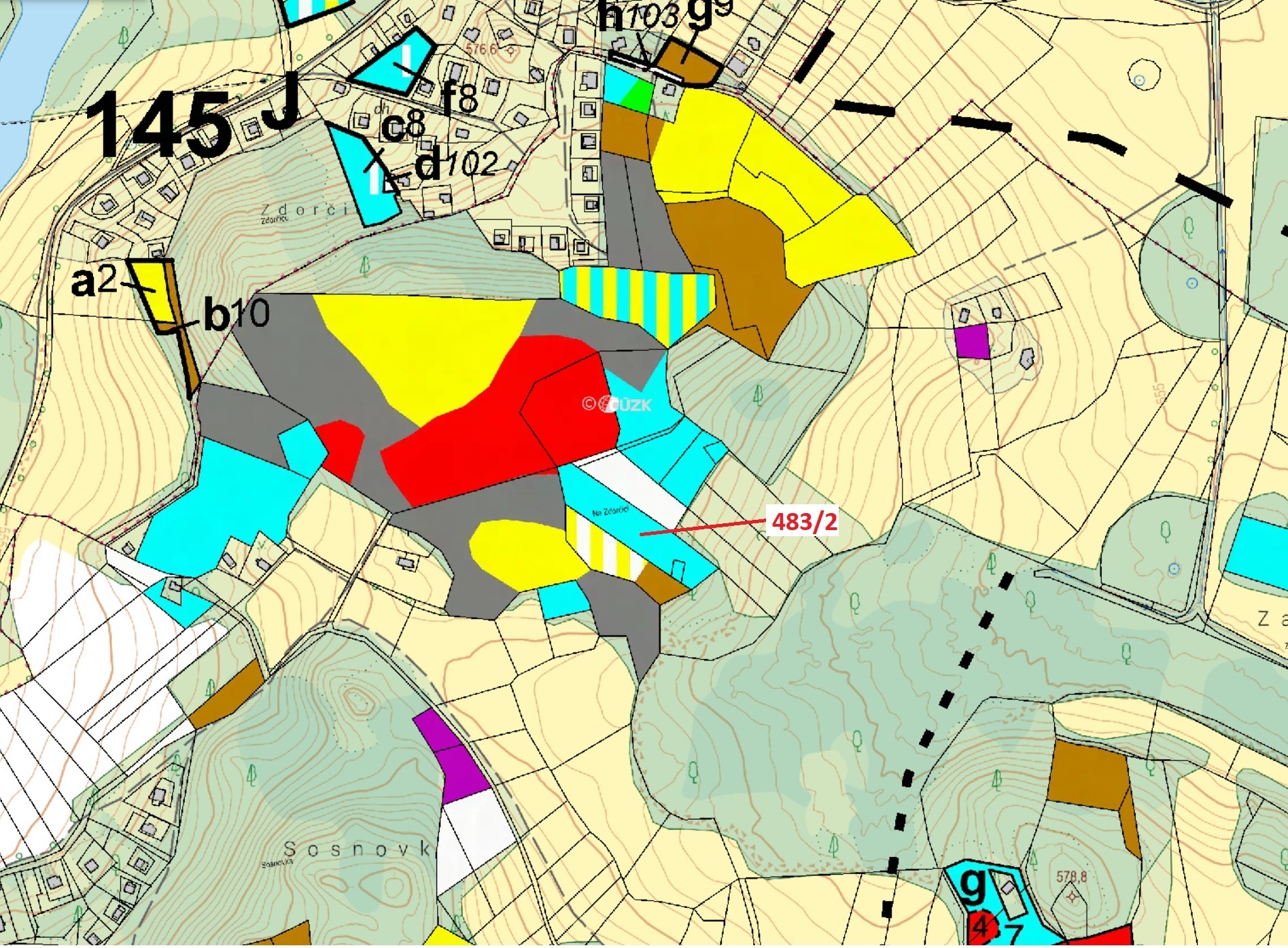 Lesní pozemek o výměře 2895 m2, podíl 1/1, katastrální území Zavlekov, obec Zavlekov, obec s rozšíře