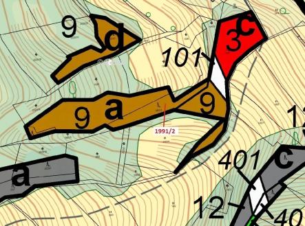 Prodej - pozemek, les, 933 m²