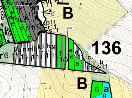 Prodej - pozemek, les, 1 221 m²