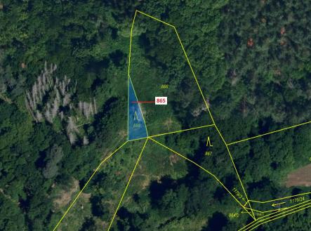 Prodej - pozemek, les, 111 m²