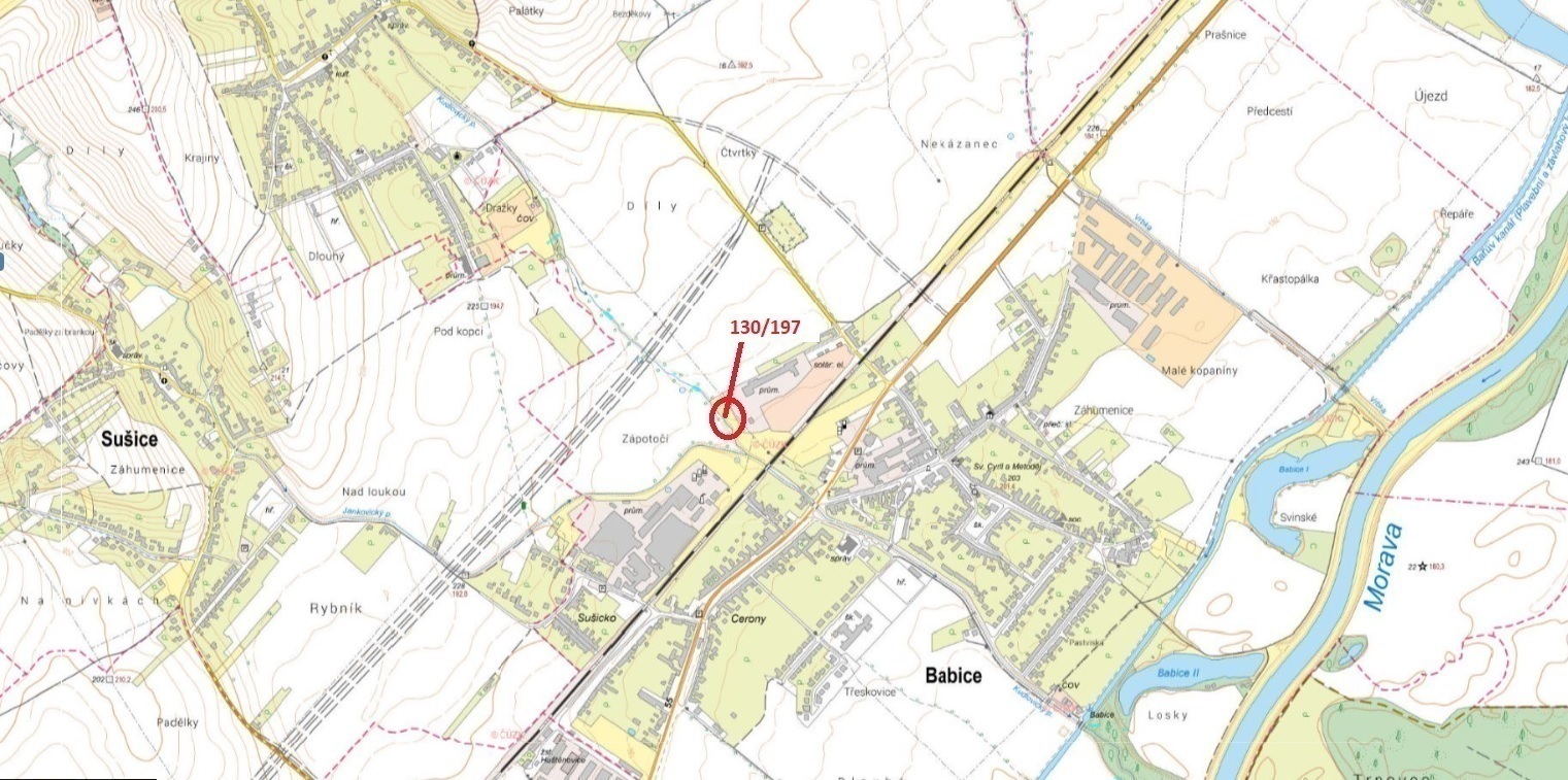 Vodní plocha o výměře 76 m2, podíl 1/1, katastrální území Babice u Uherského Hradiště, obec Babice, 