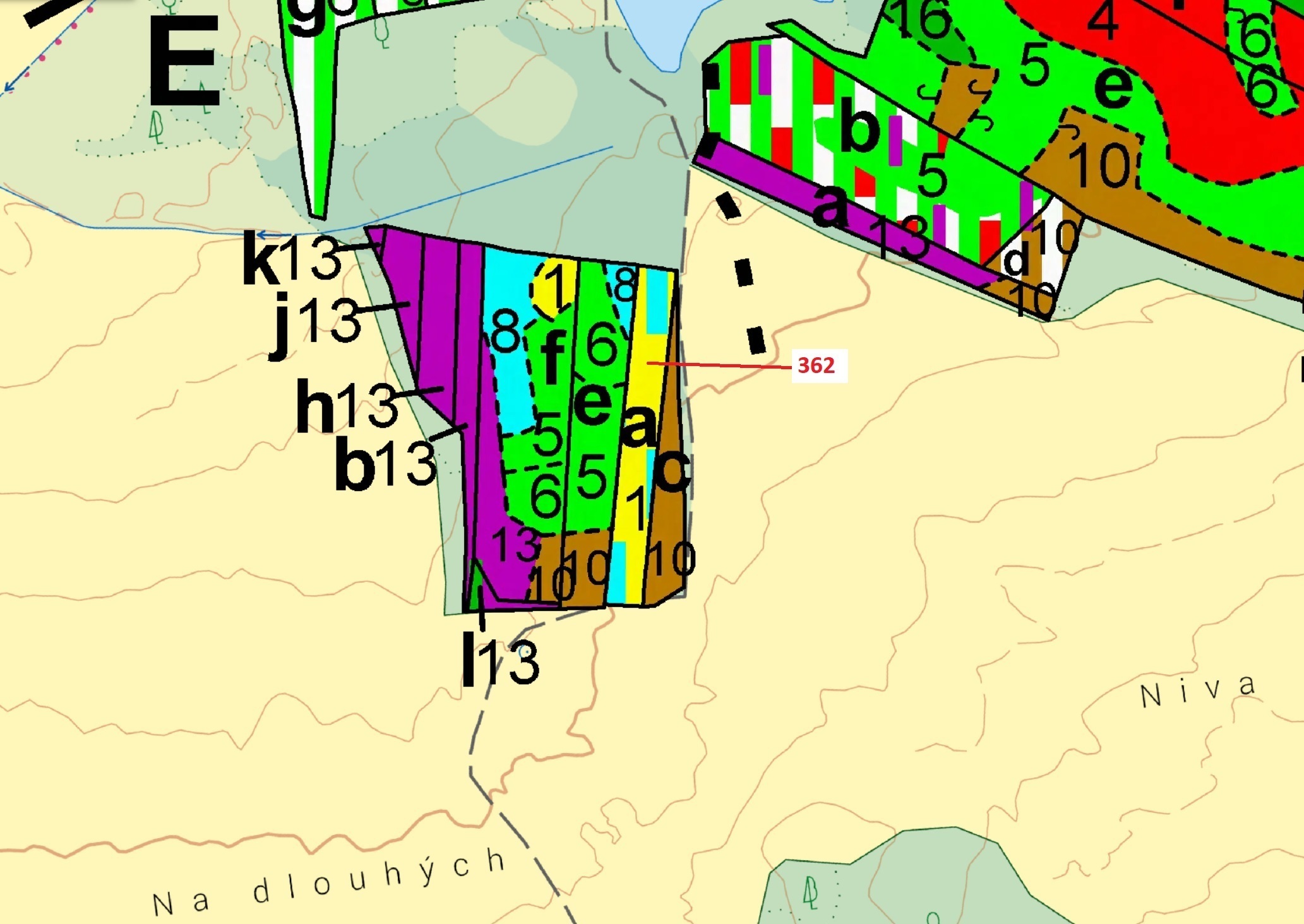 Lesní pozemek o výměře 2498 m2, podíl 1/1, katastrální území Bukvice u Trhových Svinů, obec Trhové S