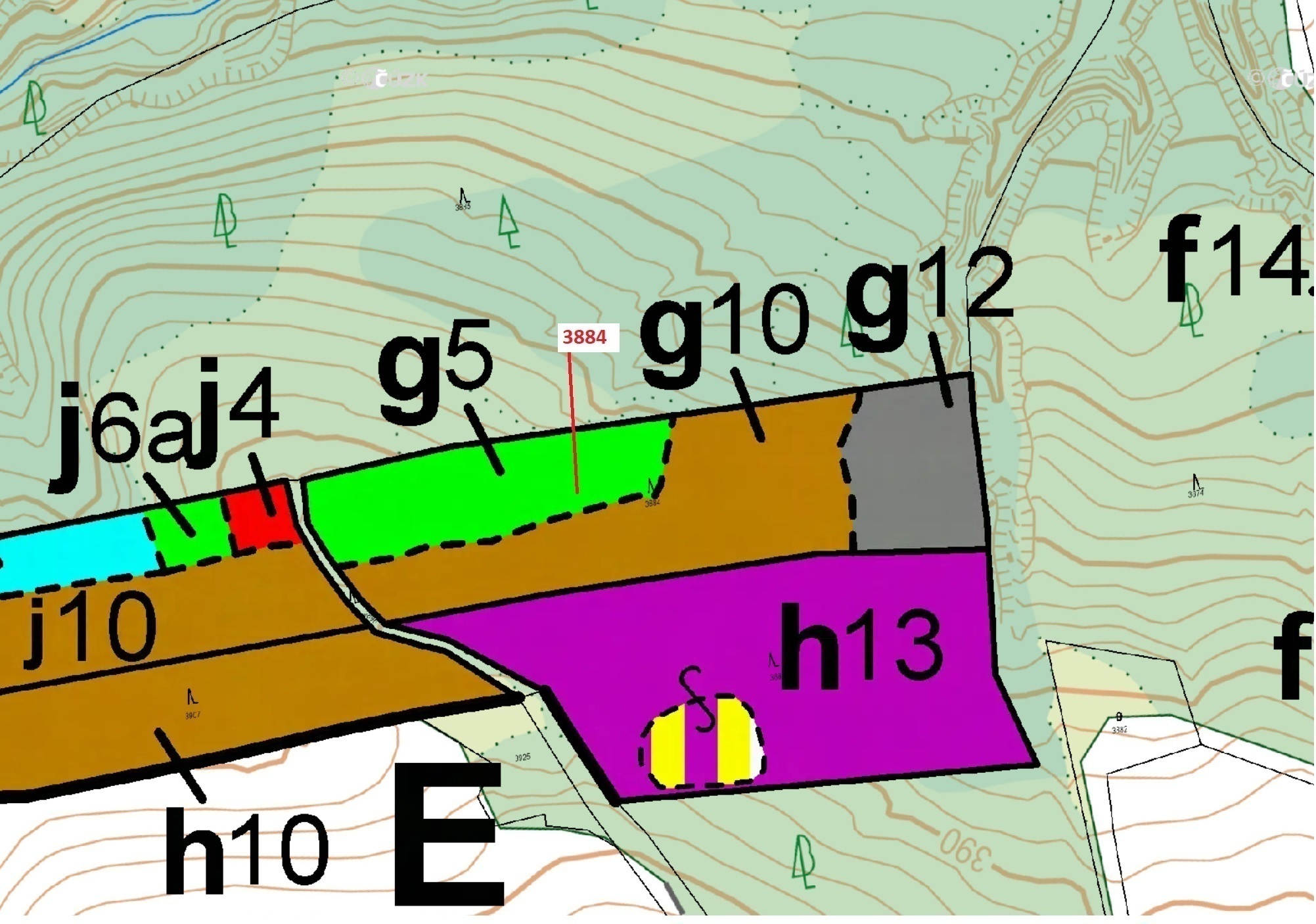 Lesní pozemek o výměře 7 695 m2, podíl 1/1, katastrální území Stebno u Petrohradu, obec Kryry, obec 