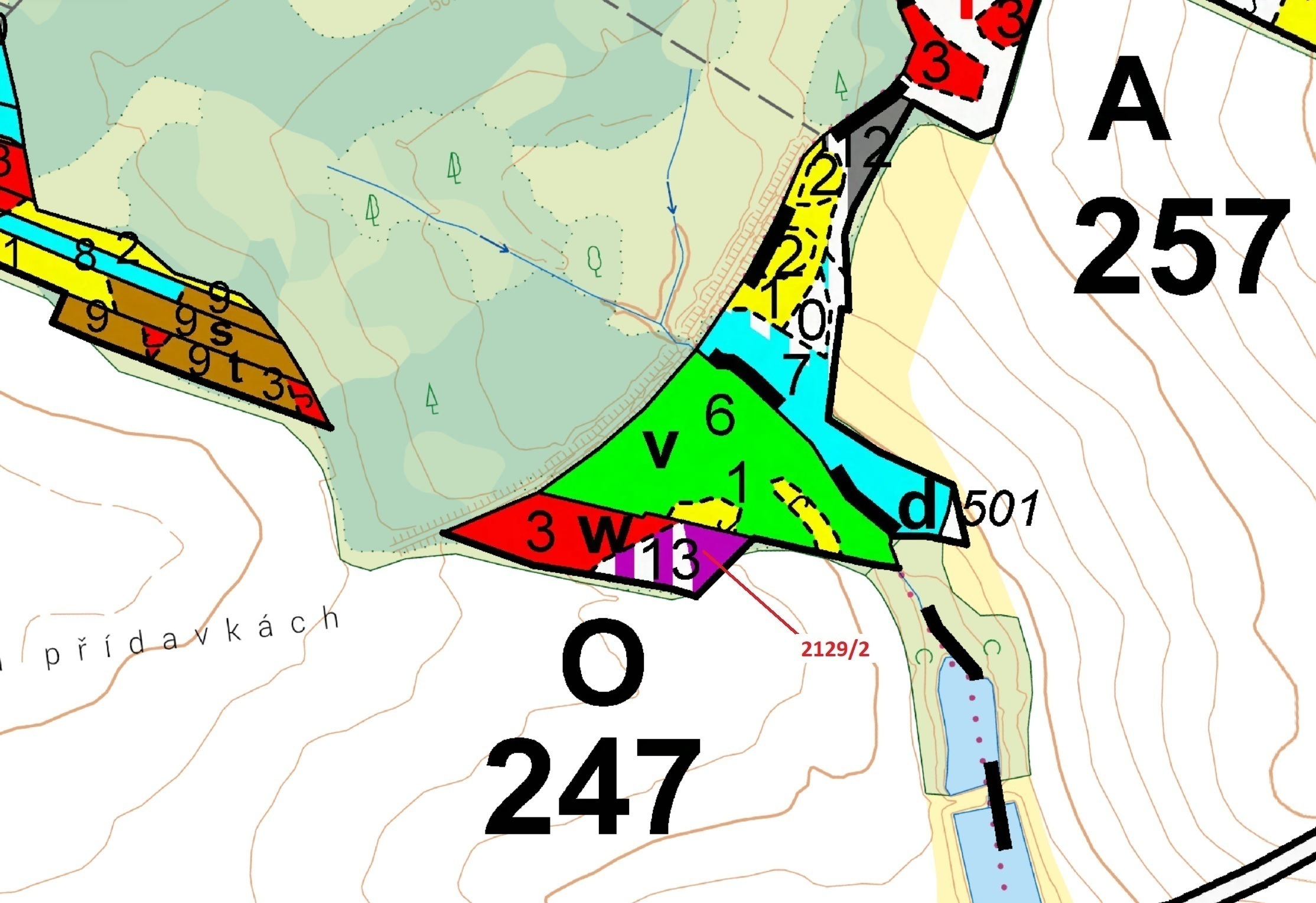 Lesní pozemek o výměře 3636 m2, podíl 1/1, katastrální území Štítné, obec Žirovnice, obec s rozšířen