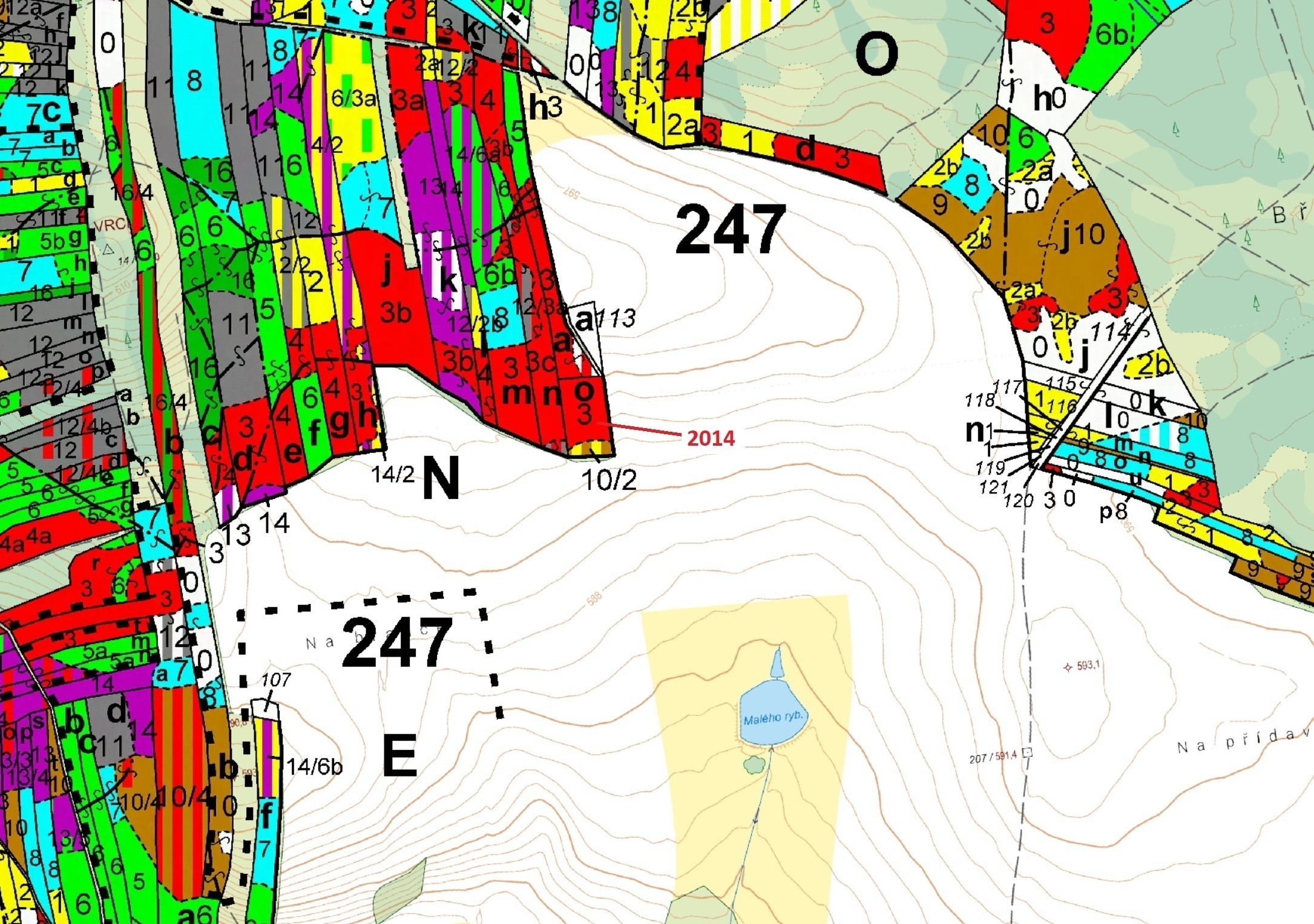 Lesní pozemek o výměře 2931 m2, podíl 1/1, katastrální území Štítné, obec Žirovnice, obec s rozšířen
