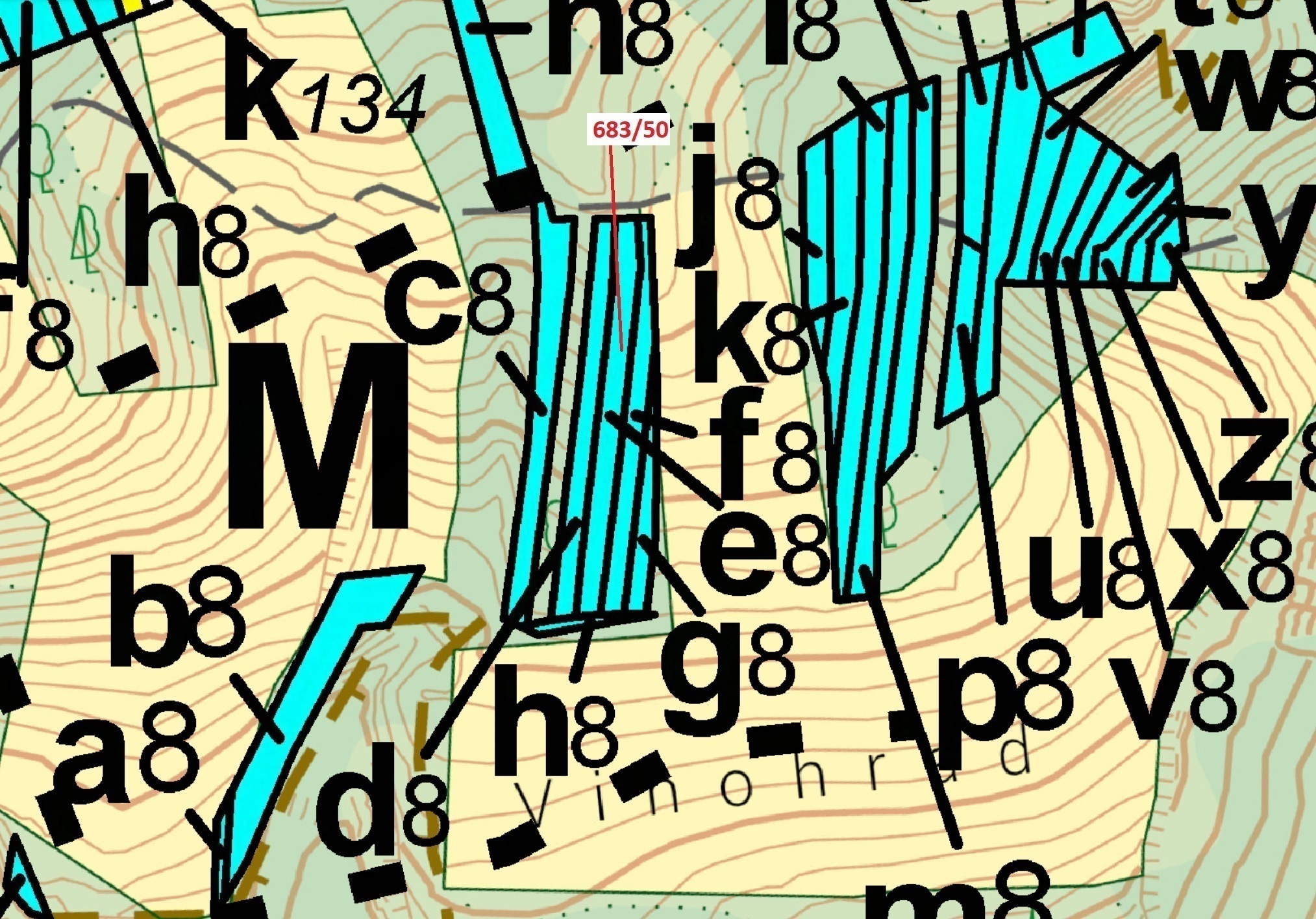 Lesní pozemek o výměře 477 m2, podíl 1/1, katastrální území Budkovice, obec Ivančice, obec s rozšíře