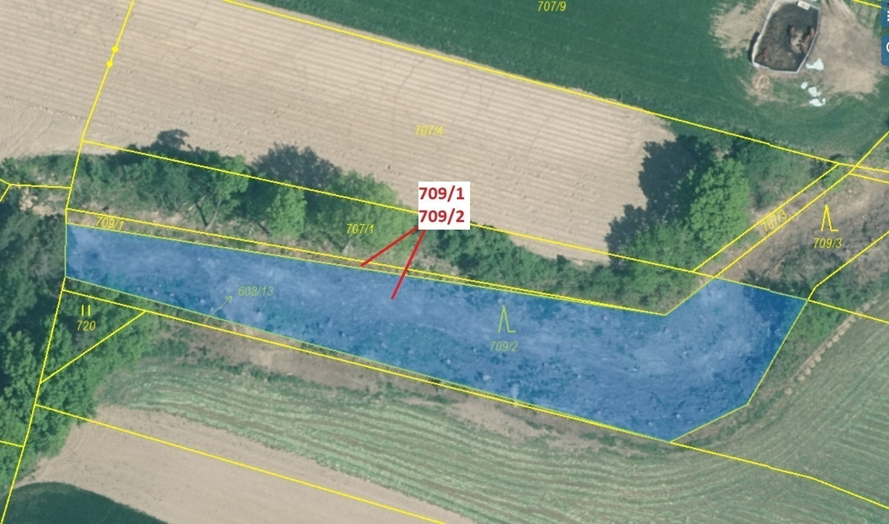 Lesní pozemky o výměře 1823 m2, podíl 1/1, katastrální území Jemnice u Oseka, obec Osek, obec s rozš