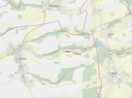 Prodej - pozemek, les, 978 m²