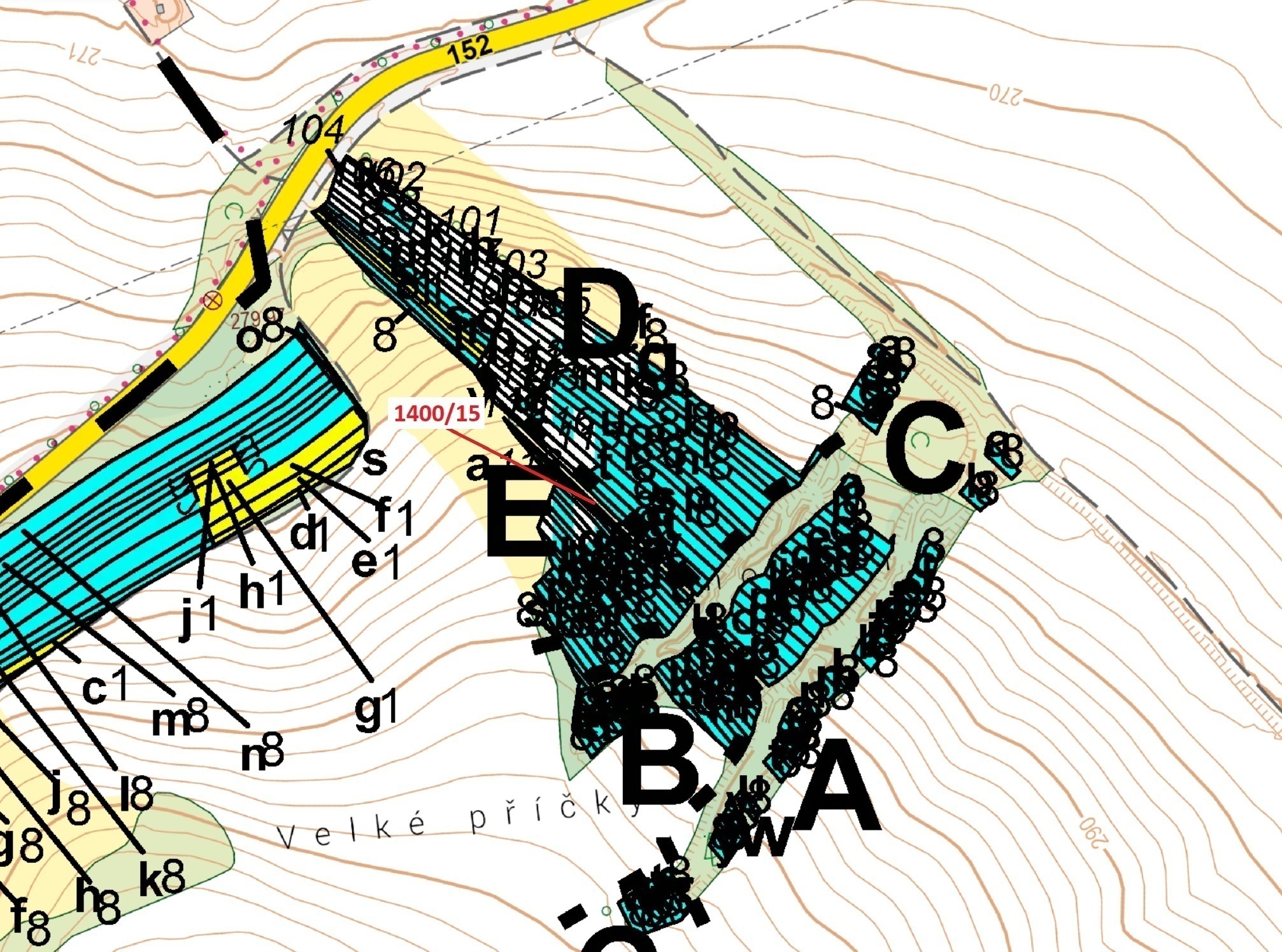 Lesní pozemek o výměře 255 m2, podíl 1/1, katastrální území Budkovice, obec Ivančice, obec s rozšíře