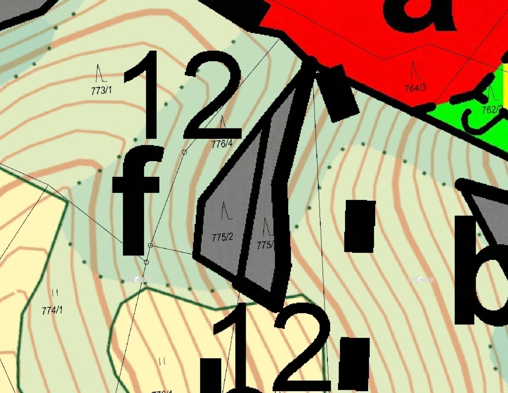 Lesní pozemek o výměře 281 m2, podíl 1/1, katastrální území Lačnov, obec Lačnov, obec s rozšířenou p