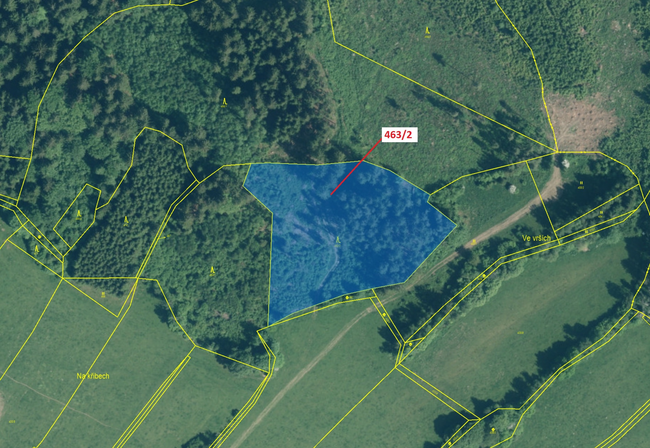 Lesní pozemek o výměře 10 638 m2, podíl 1/1, katastrální území Ostružno na Šumavě, obec Nezdice na Š