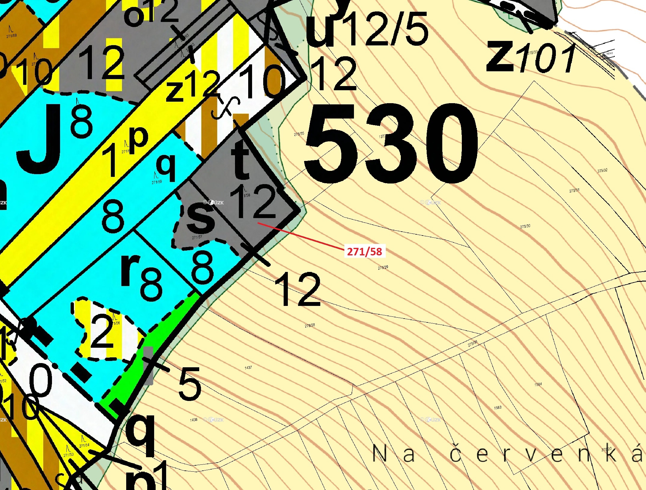 Lesní pozemek o výměře 2102 m2, podíl 1/1, katastrální území Milavče, obec Milavče, obec s rozšířeno