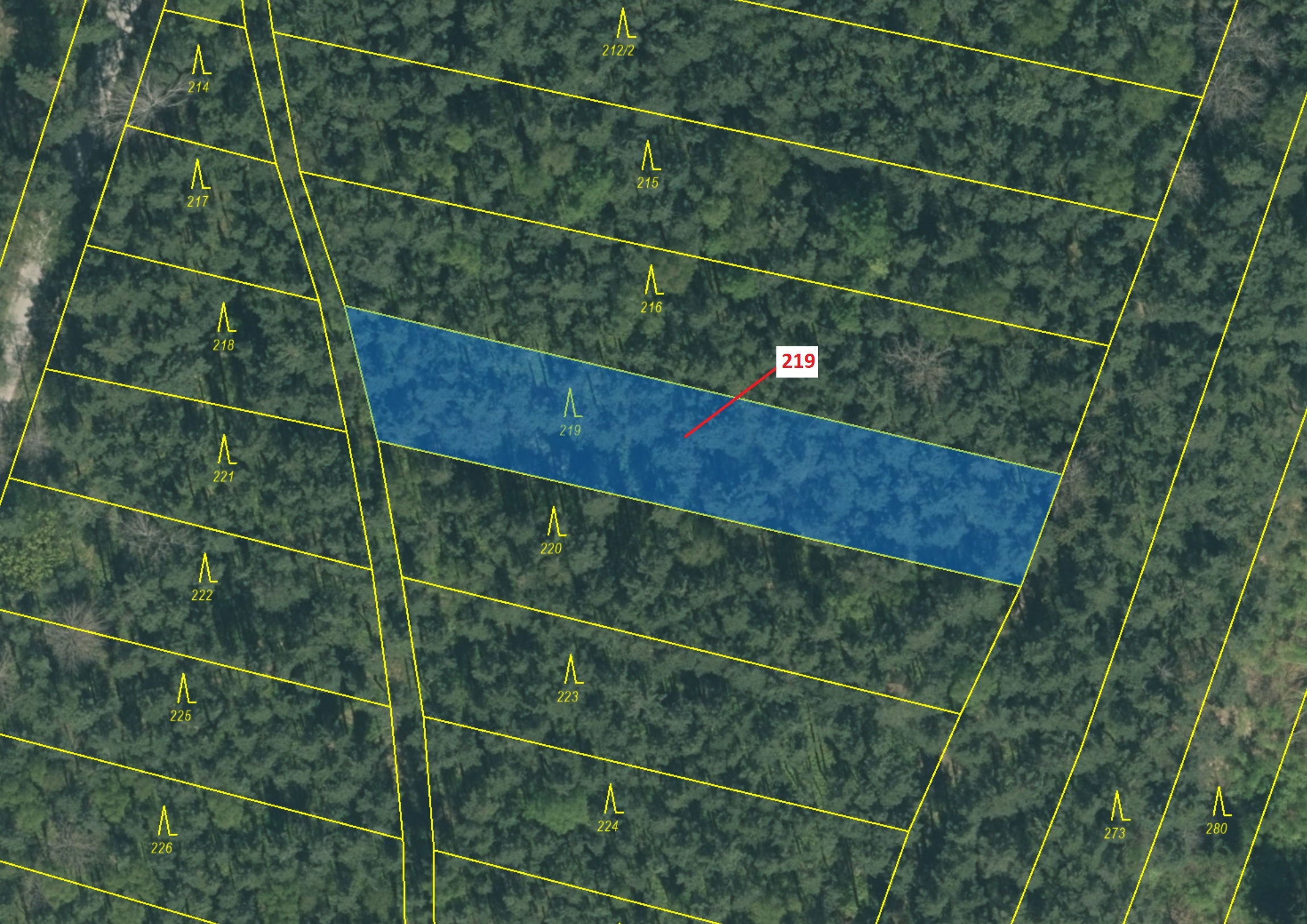 Lesní pozemek o výměře 1673 m2, podíl 1/1, katastrální území Mokrá u Soběslavi, obec Vesce, obec s r