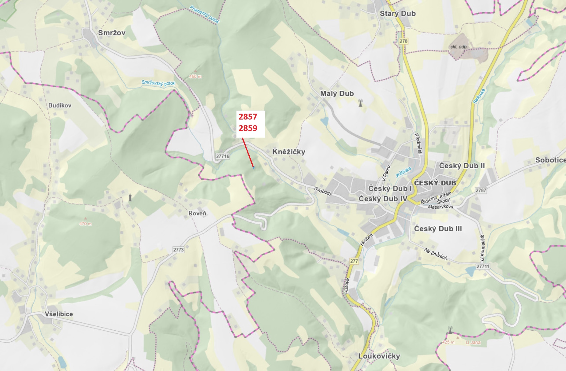 Zastavěná plocha a nádvoří a ostatní plocha o výměře 199 m2, podíl 1/1, katastrální území Český Dub,