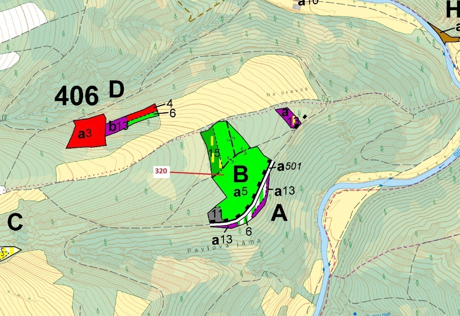 Lesní pozemek o výměře 25 896 m2, podíl 1/1, katastrální území Vysočany u Manětína, obec Manětín, ob