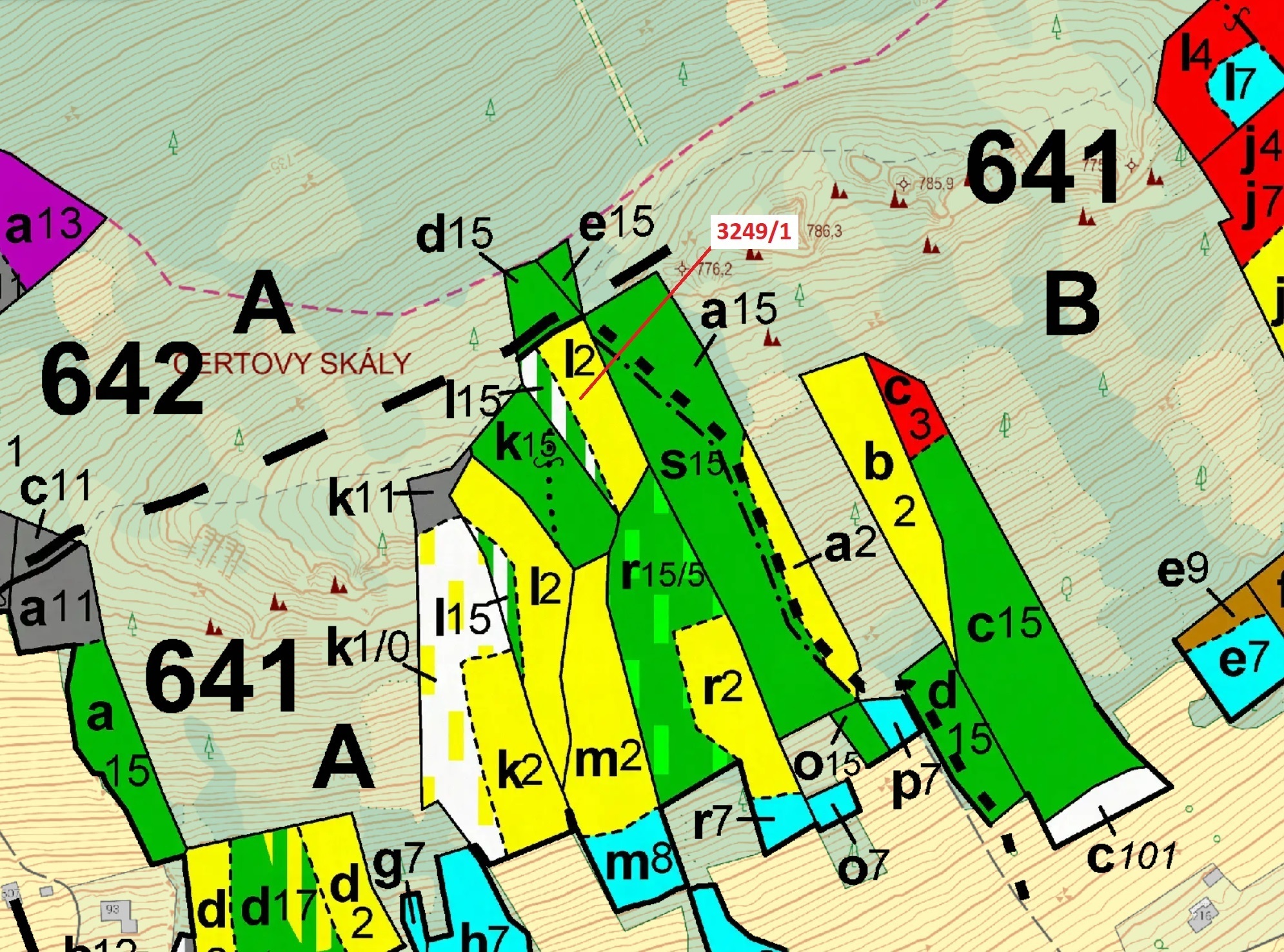Lesní pozemek o výměře 5995 m2, podíl 1/1, katastrální území Velké Hamry, obec Velké Hamry, obec s r