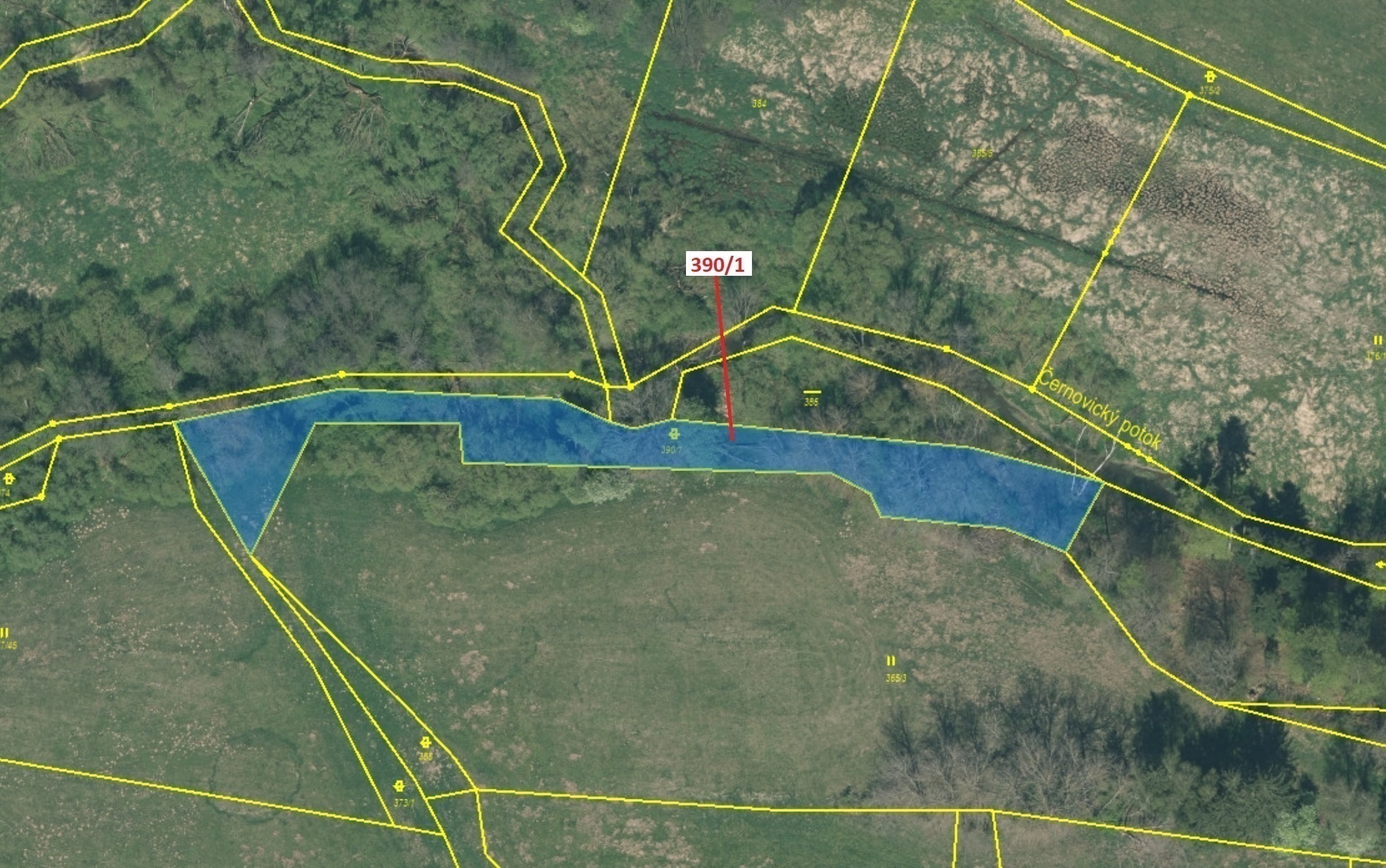 Ostatní plocha o výměře 2190 m2, podíl 1/1, katastrální území Tříklasovice, obec Psárov, obec s rozš