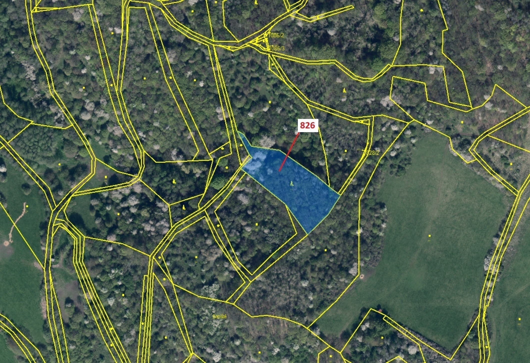 Lesní pozemek o výměře 4 610 m2, podíl  9/10, katastrální území Zubrnice, obec Zubrnice, obec s rozš