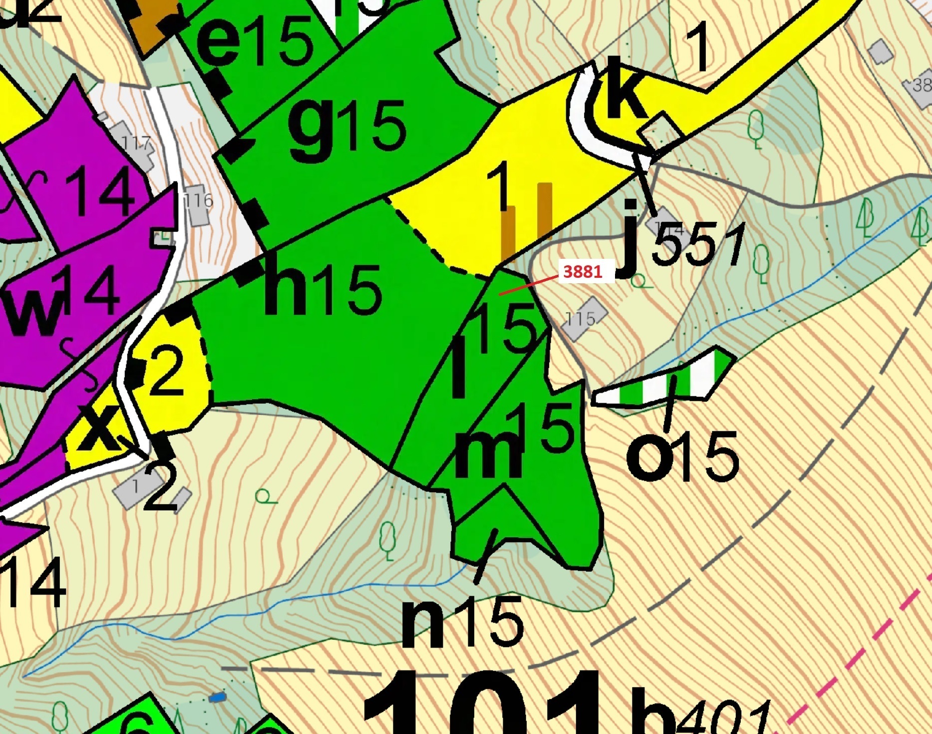 Lesní pozemek o výměře 1939 m2, podíl 1/1, katastrální území Semily, obec Semily, obec s rozšířenou 