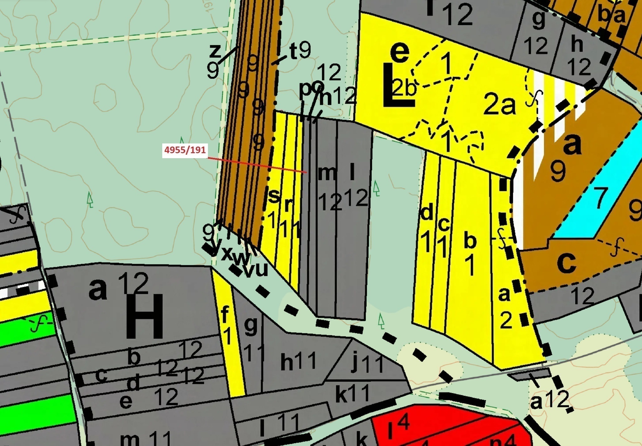 Lesní pozemek o výměře 1174 m2, podíl 1/1, katastrální území Vracov, obec Vracov, obec s rozšířenou 