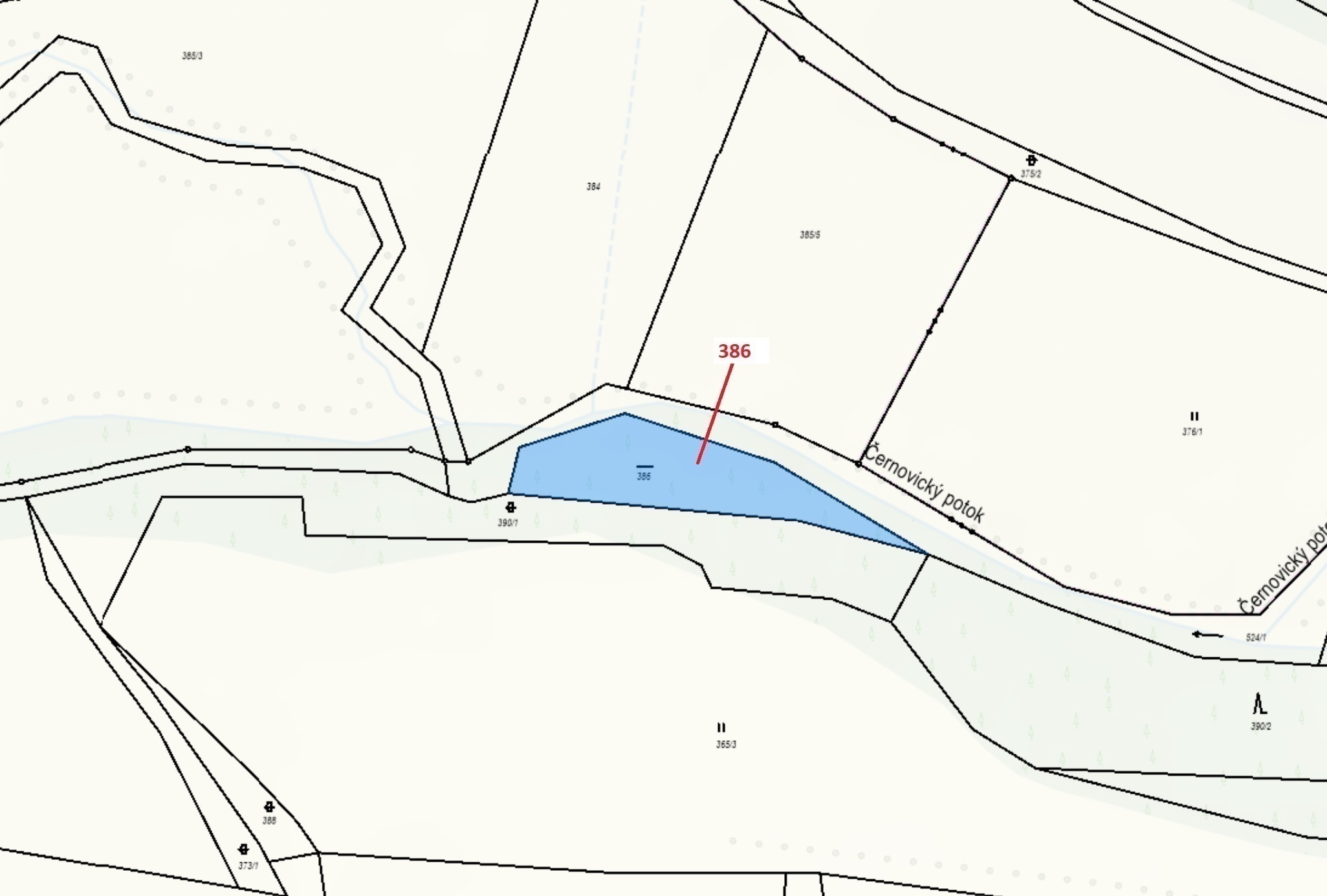 Vodní plocha o výměře 953 m2, podíl 1/1, katastrální území Tříklasovice, obec Psárov, obec s rozšíře