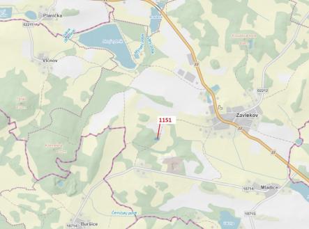 Prodej - pozemek, les, 1 331 m²