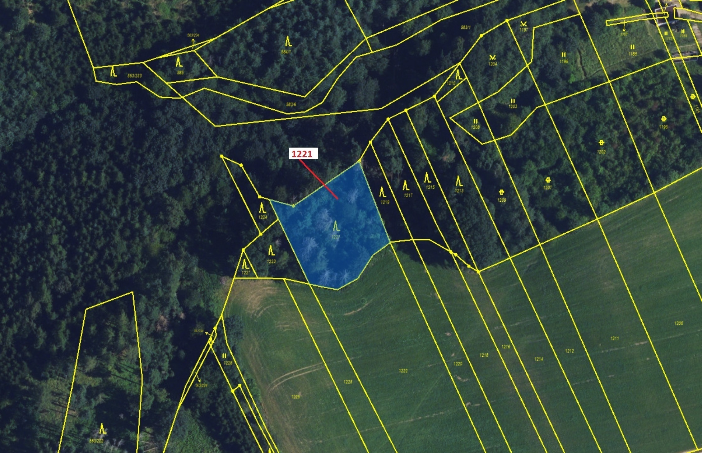 Lesní pozemek o výměře 1590 m2, podíl 1/1, katastrální území Spešov, obec Spešov, obec s rozšířenou 