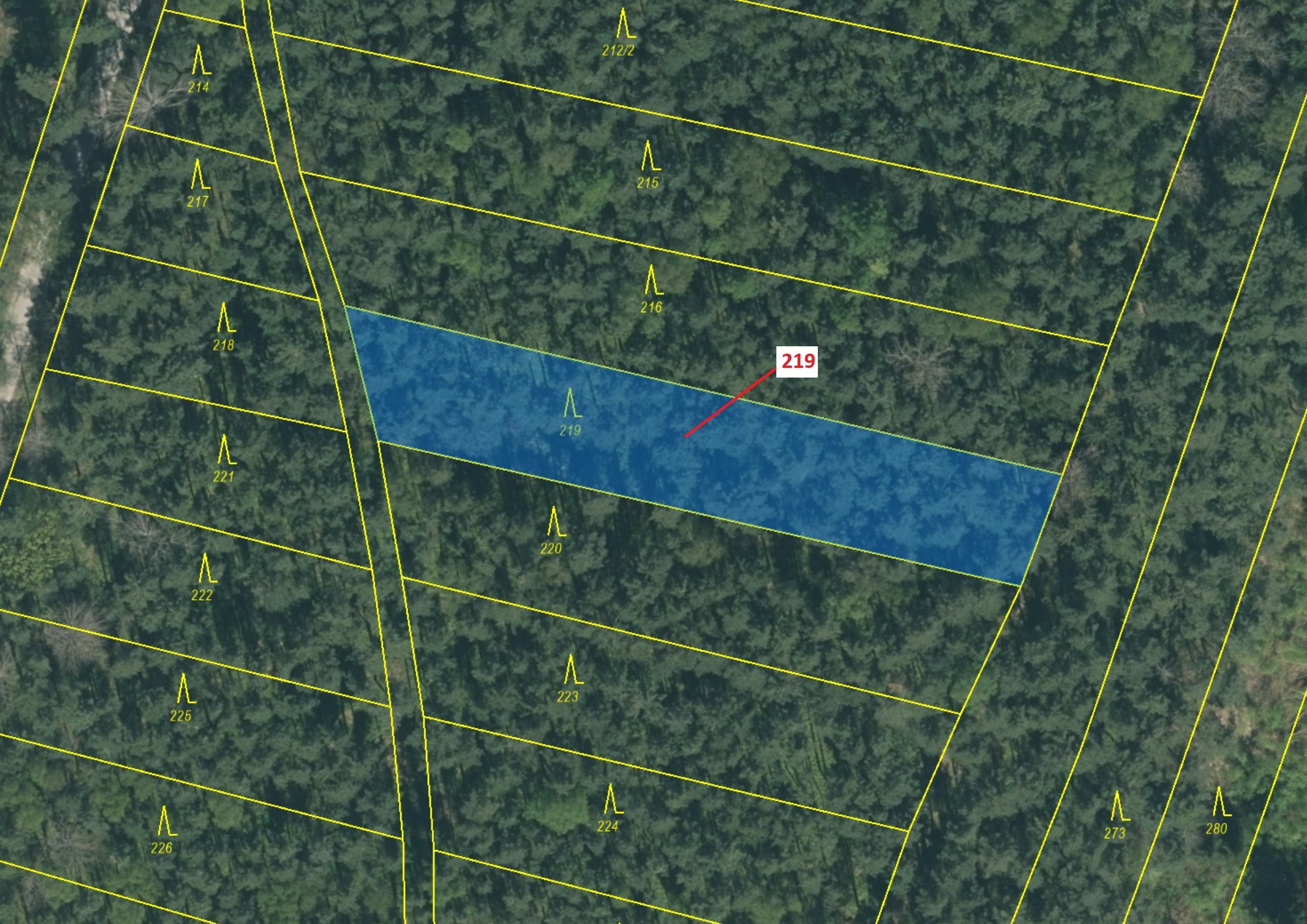 Lesní pozemek o výměře 1673 m2, podíl 1/1, katastrální území Mokrá u Soběslavi, obec Vesce, obec s r