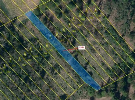 Prodej - pozemek, les, 885 m²