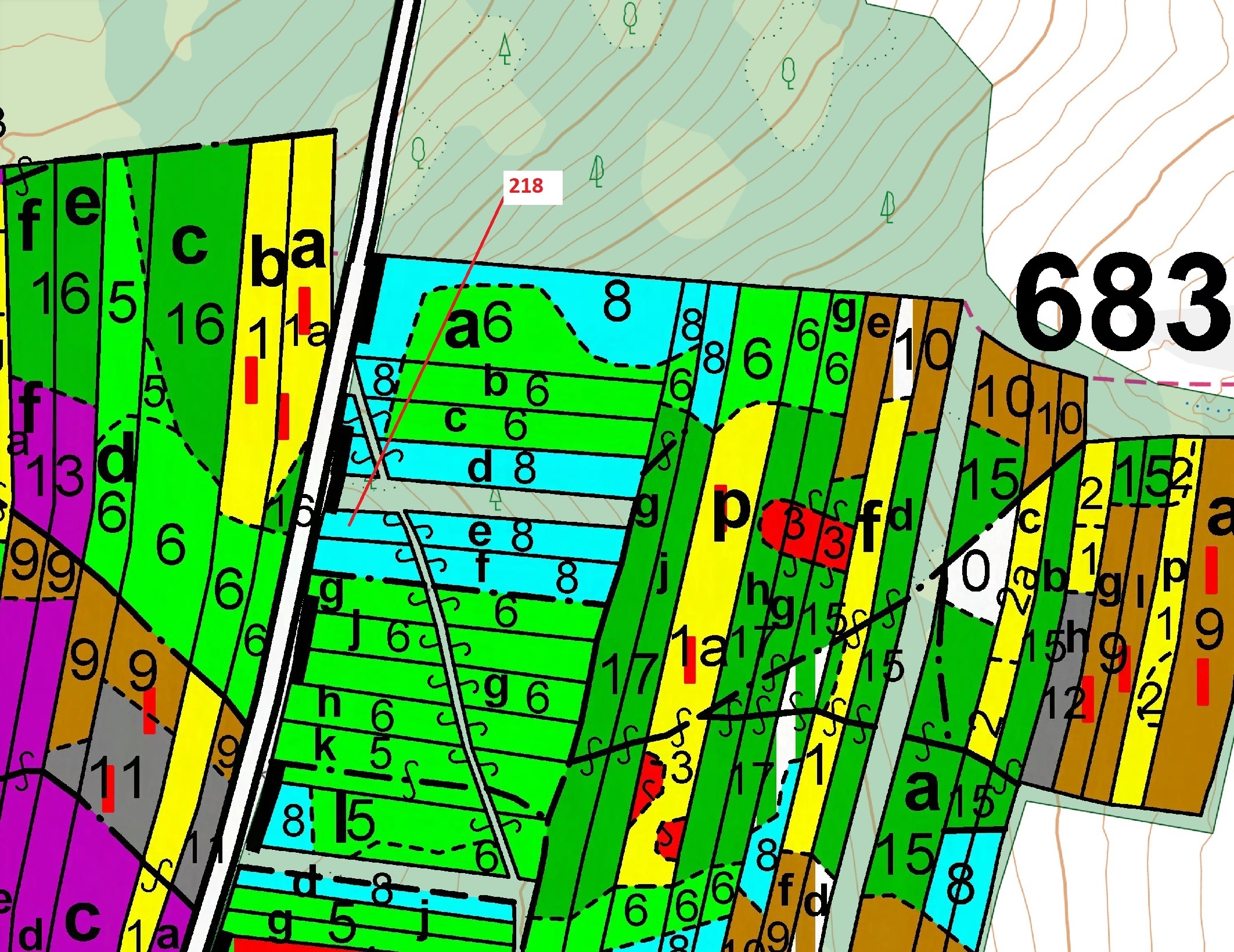 Lesní pozemek o výměře 682 m2, podíl 1/1, katastrální území Mokrá u Soběslavi, obec Vesce, obec s ro
