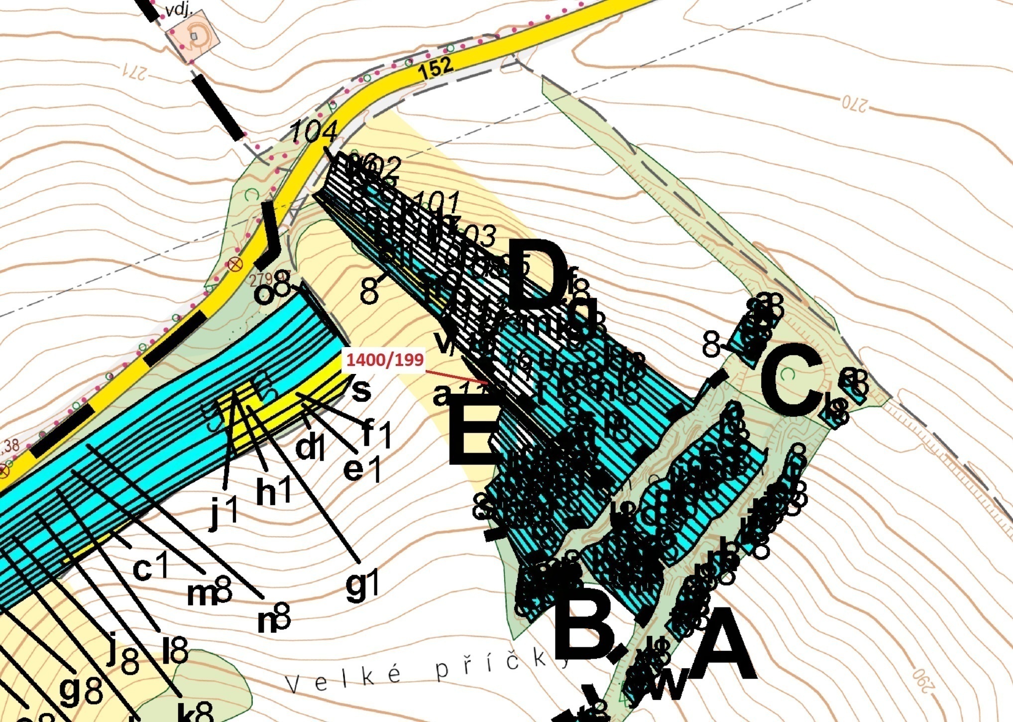 Lesní pozemek o výměře 16 m2, podíl 1/1, katastrální území Budkovice, obec Ivančice, obec s rozšířen