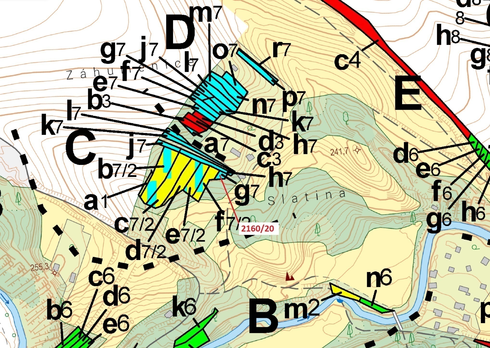 Lesní pozemek o výměře 90 m2, podíl 1/1, katastrální území Budkovice, obec Ivančice, obec s rozšířen